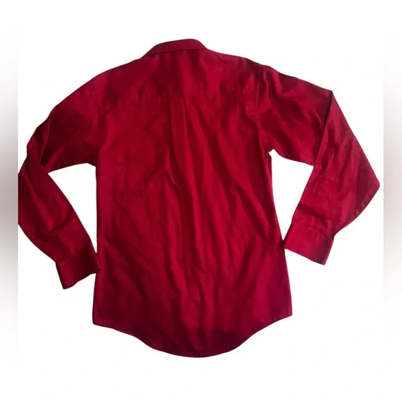 Geoffrey Beene Fitted Sateen Red Shirt size Medium 15.5" 34/35 sleeve - Picture 2 of 4
